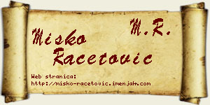 Miško Račetović vizit kartica